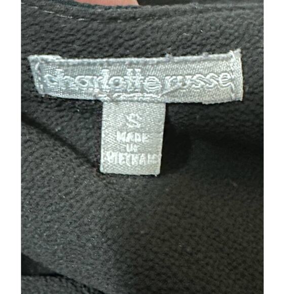 Charlotte Russe black cold shoulder ruffle sleeves blouse size small - Picture 4 of 11